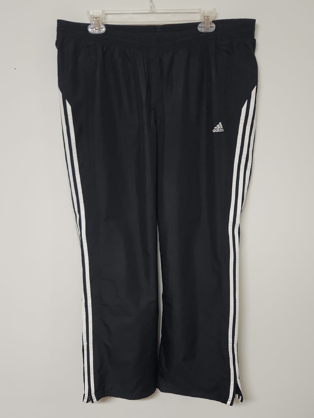 adidas Black Athletic Pants with White Logo